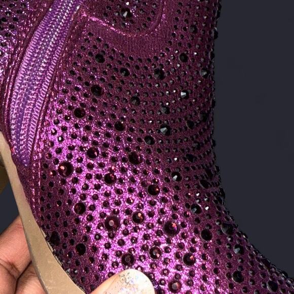 Purple sequin sparkle cowboy/cowgirl boots - Picture 6 of 6